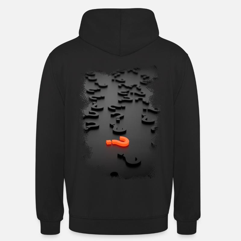 3D Design Fragezeichen Effekt - Unisex Hoodie - Schwarz