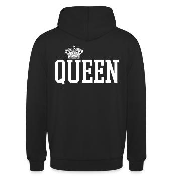 King - Queen Geschenk Geschenkidee - Unisex Hoodie - Schwarz - Hinten - Michal (187cm)