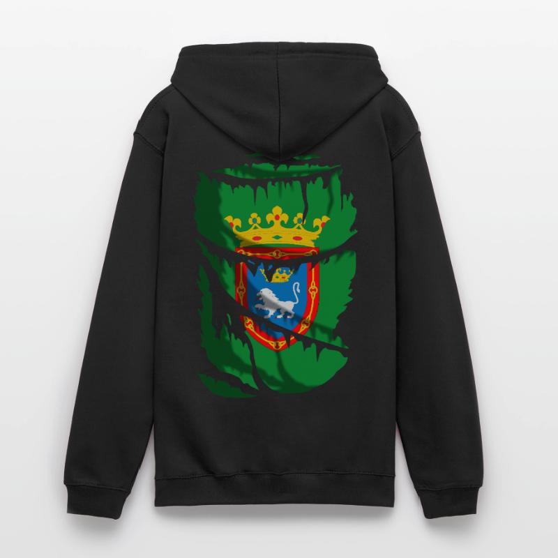 Flagge von Pamplona, zerbrochener oder zerrissener Stoffeffekt Unisex Hoodie