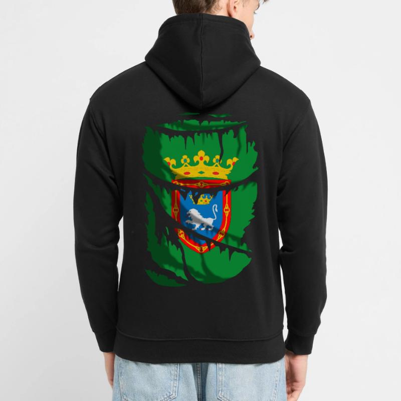Flagge von Pamplona, zerbrochener oder zerrissener Stoffeffekt Unisex Hoodie