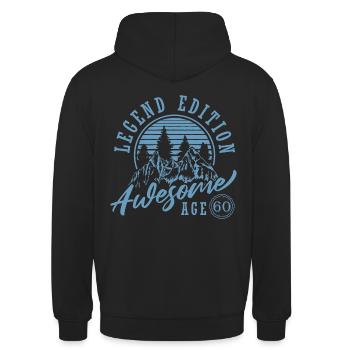 60 Geburtstag, Geboren 1962 - Unisex Hoodie - Schwarz - Hinten - Michal (187cm)