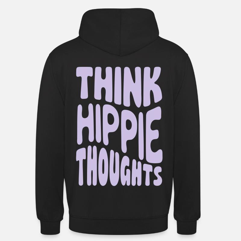 Pensez aux pensées hippies - Sweat-shirt à capuche unisexe - noir