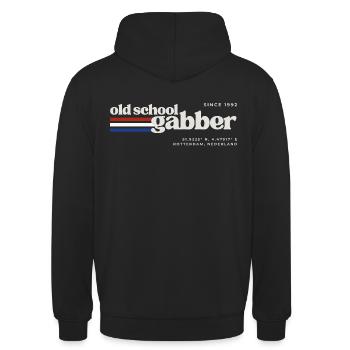 Oldschool Gabber (Early Hardcore) - Unisex Hoodie - Schwarz - Hinten - Michal (187cm)
