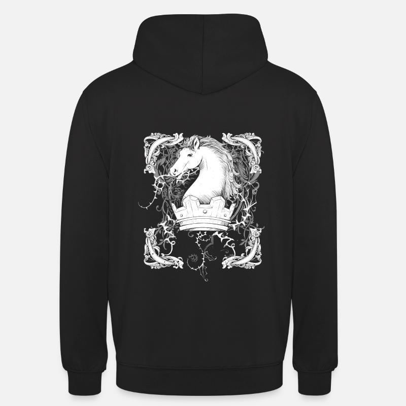 Pferd Schach Springer - Unisex Hoodie - Schwarz