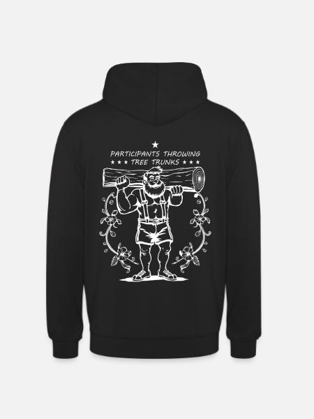 Tree trunk throwing competitors - Unisex Hoodie - black