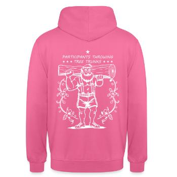 Baumstammweitwurf Wettkämpfer - Unisex Hoodie - Pink - Hinten - Michal (187cm)
