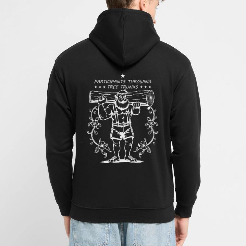 Tree trunk throwing competitors Unisex Hoodie