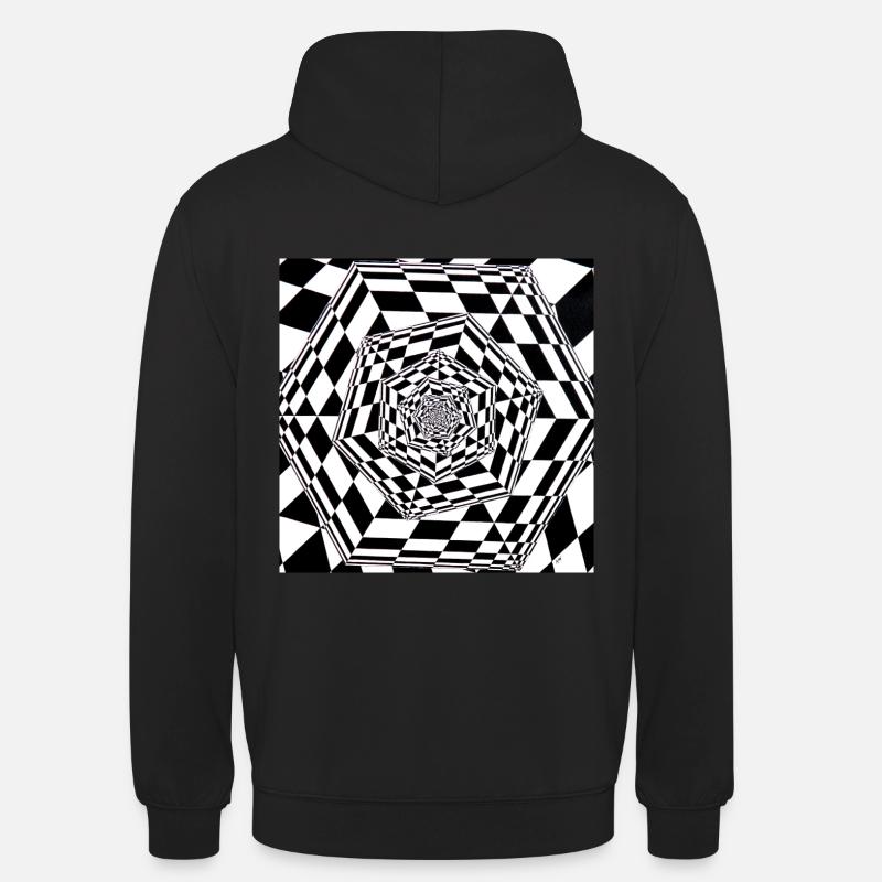 cube rentrant - Sweat-shirt à capuche unisexe - noir