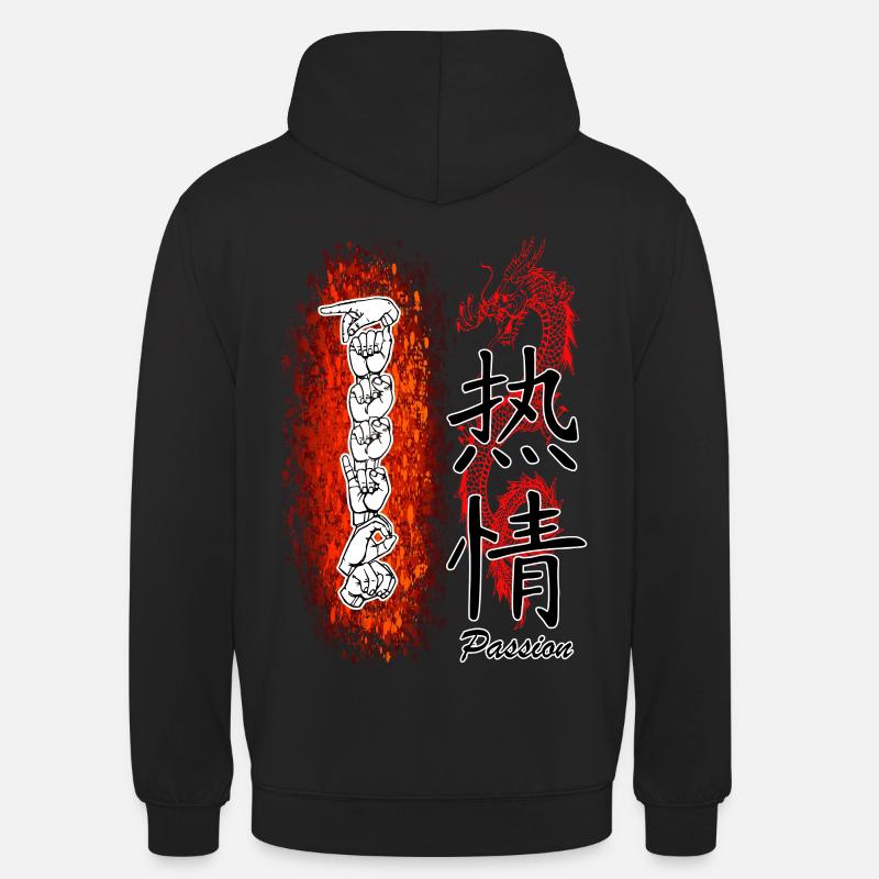 PASSION - mit Gebärdensprache - BACKPRINT - Unisex Hoodie - Schwarz