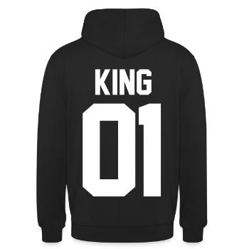 KING - Unisex Hoodie - Schwarz - Hinten - Michal (187cm)