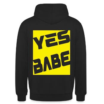 Yes Babe - Unisex Hoodie - Schwarz - Hinten - Michal (187cm)