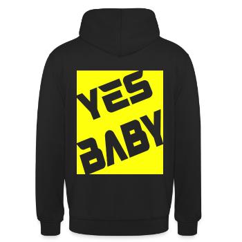Yes Baby - Unisex Hoodie - Schwarz - Hinten - Michal (187cm)