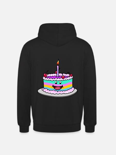 Rainbow Birthday Cake Cake Fantasy - Unisex Hoodie - black