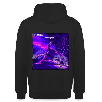 "Techno Dragon" - Unisex Hoodie - Schwarz - Hinten - Michal (187cm)