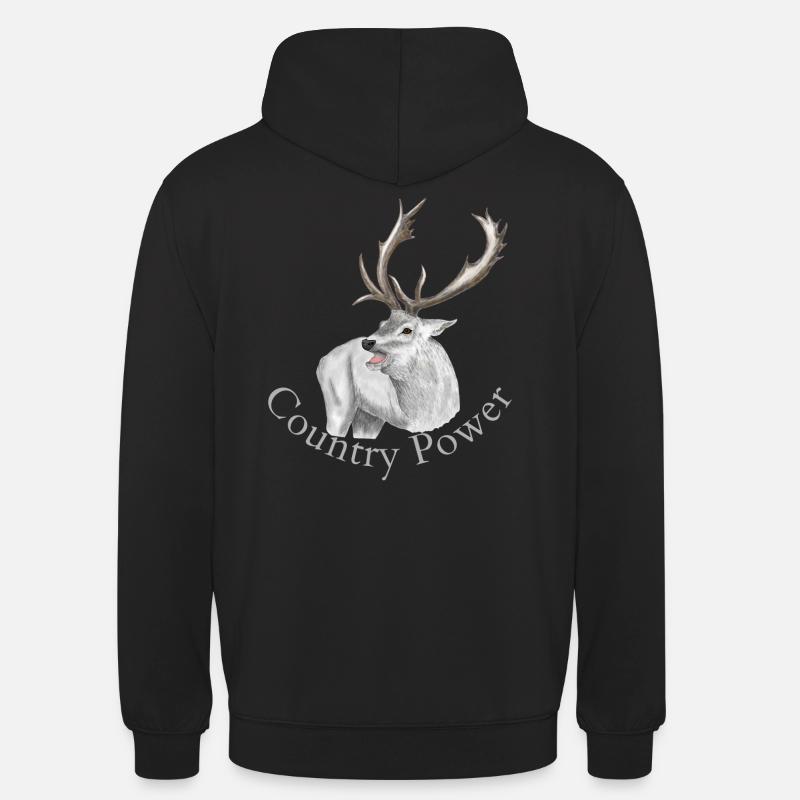 Cerf blanc - Sweat-shirt à capuche unisexe - noir