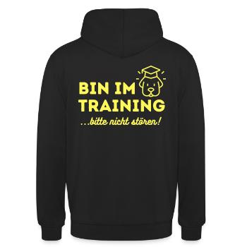 BIN IM TRAINING! Bitte nicht stören.... - Unisex Hoodie - Schwarz - Hinten - Michal (187cm)