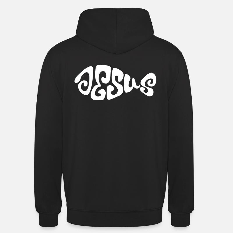 Conception de Jesus Fish. - Sweat-shirt à capuche unisexe - noir