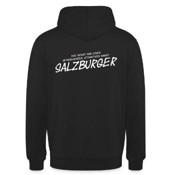 Lustiges Attraktiver Salzburger Österreich Humor - Unisex Hoodie - Schwarz - Hinten - Michal (187cm)