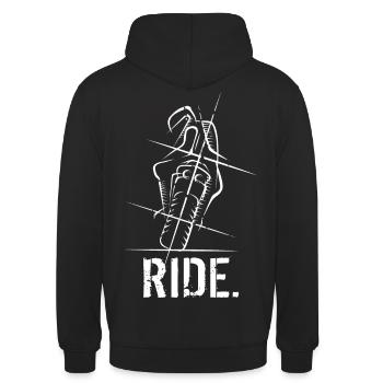 Superbike Supersport Motorrad Biker Racing ride - Unisex Hoodie - Schwarz - Hinten - Michal (187cm)