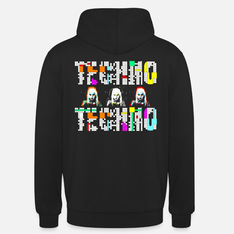 Techno Techno - Sweat-shirt à capuche unisexe - noir