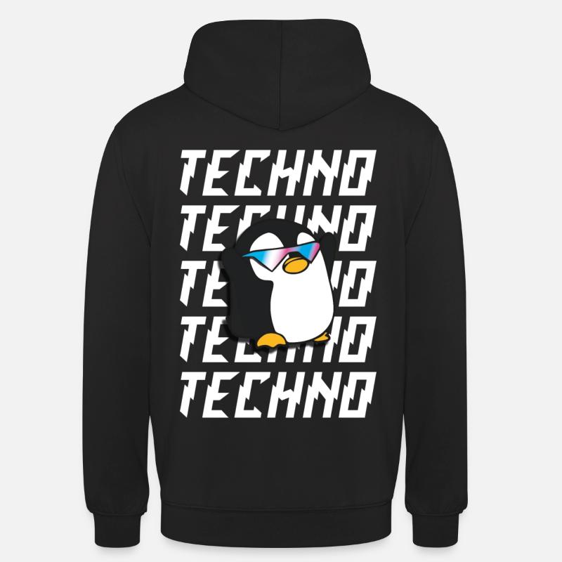 Techno Pinguin - Unisex Hoodie - Schwarz
