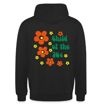 Child of the 70s - Sweat-shirt à capuche unisexe - noir - Dos - Michal (187cm)