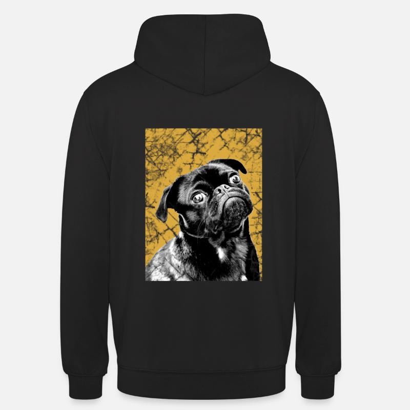 schwarzer Mops Geschenk - Unisex Hoodie - Schwarz