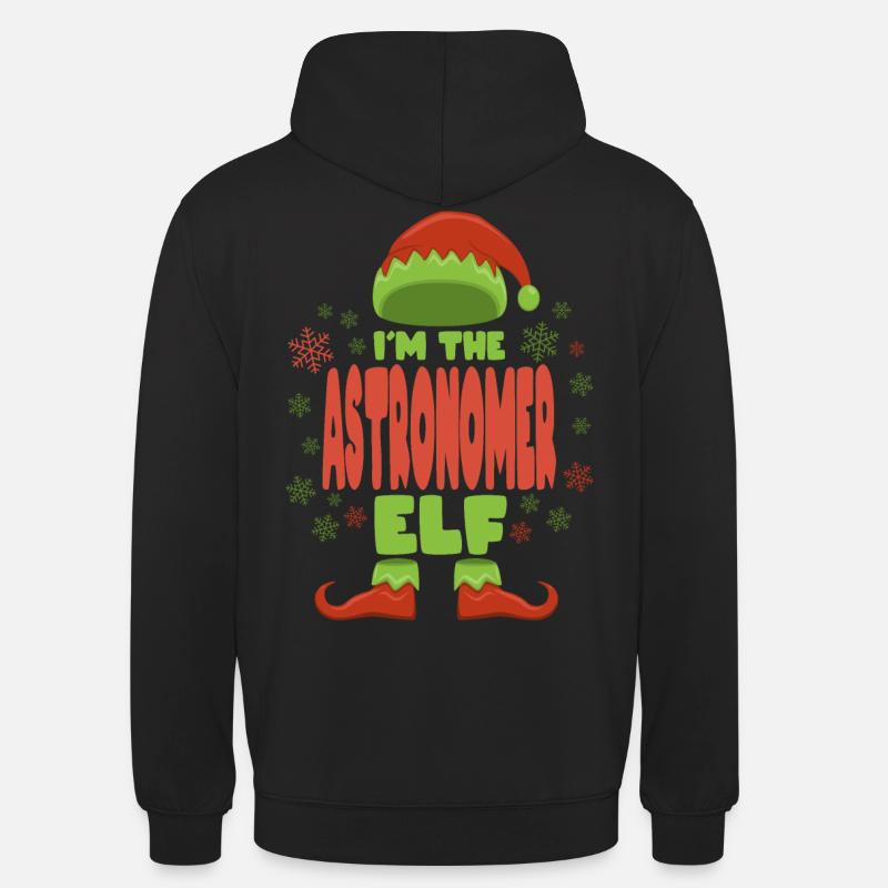 Elfe de Noël astronome - Sweat-shirt à capuche unisexe - noir