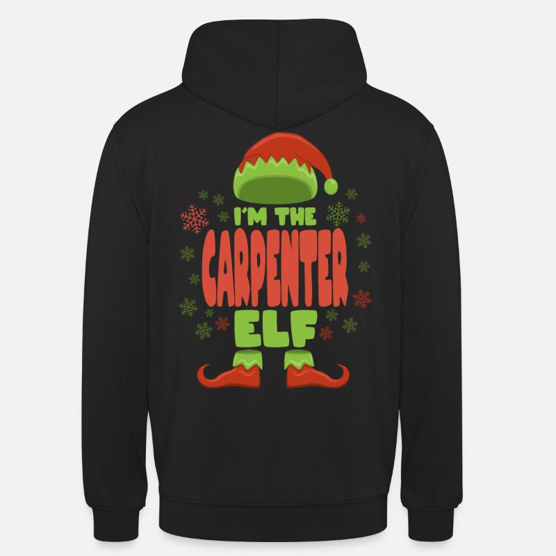Charpentier Elfe de Noël - Sweat-shirt à capuche unisexe - noir
