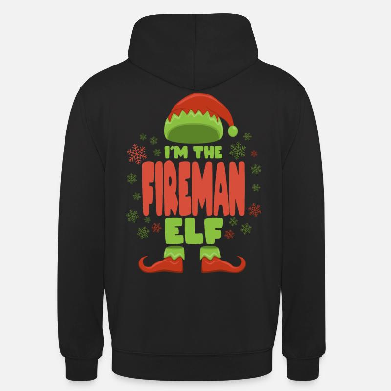 Pompier elfe de Noël - Sweat-shirt à capuche unisexe - noir