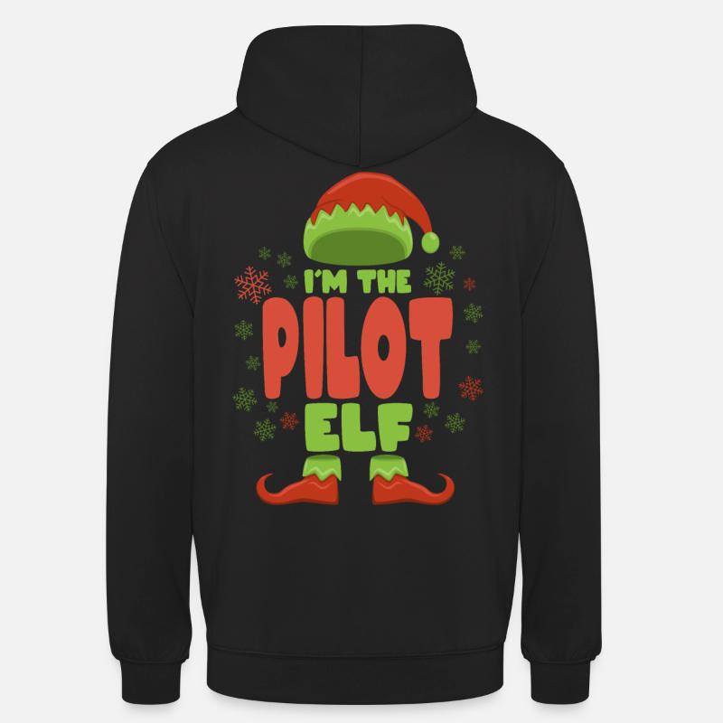 Pilote elfe de Noël - Sweat-shirt à capuche unisexe - noir