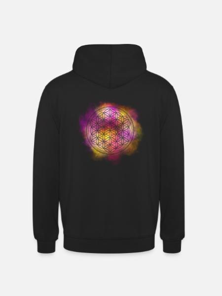 Fleur de vie mandala - Sweat-shirt à capuche unisexe - noir