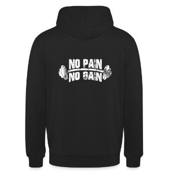 No pain no gain - Sweat-shirt à capuche unisexe - noir - Dos - Michal (187cm)