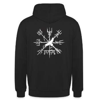 Vegvisir Rabe - Unisex Hoodie - Schwarz - Hinten - Michal (187cm)