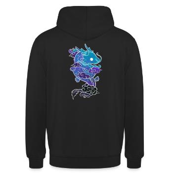 Dragon manga - Sweat-shirt à capuche unisexe - noir - Dos - Michal (187cm)