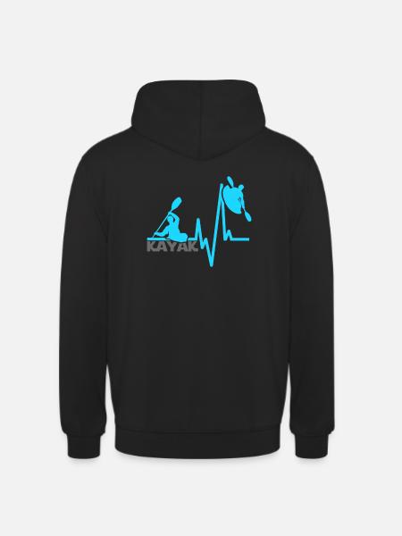 Kayak heartbeat - Sweat-shirt à capuche unisexe - noir