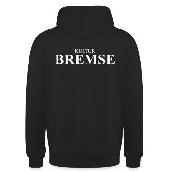 Kultur Bremse Spruch Typografie Geschenk - Unisex Hoodie - Schwarz - Hinten - Michal (187cm)