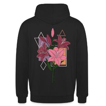 Lilien - Unisex Hoodie - Schwarz - Hinten - Michal (187cm)