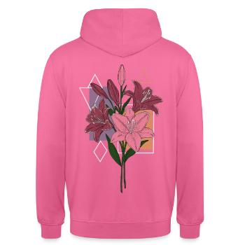 Lilies - Unisex Hoodie - pink - Back - Michal (187cm)