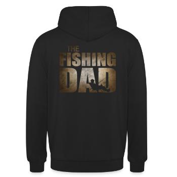 The Fishing Dad - Angeln Papa Angler - Unisex Hoodie - Schwarz - Hinten - Michal (187cm)