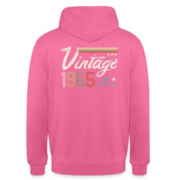 Vintage 1965 - 57th birthday retro - Unisex Hoodie - pink - Back - Michal (187cm)