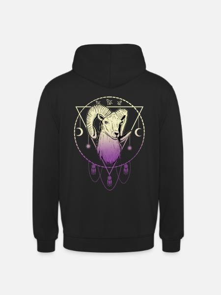 Vædderen Astrologi Spirituel - Hættetrøje unisex - sort