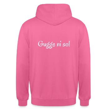Gugge ni dialecte saxon saxon Ossi - Sweat-shirt à capuche unisexe - rose - Dos - Michal (187cm)