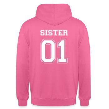 SISTER 01 - WHITE EDITION - Unisex Hoodie - Pink - Hinten - Michal (187cm)