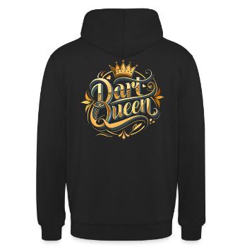 Dart Queen Dart Player Women's Dart Shirt - Unisex Hoodie - black - Back - Michal (187cm)