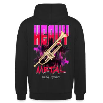 Trompete Blechbläser Blasmusik Heavy Metal Humor - Unisex Hoodie - Schwarz - Hinten - Michal (187cm)