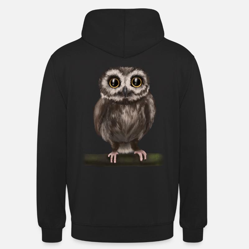 Uhu Eule - Unisex Hoodie - Schwarz