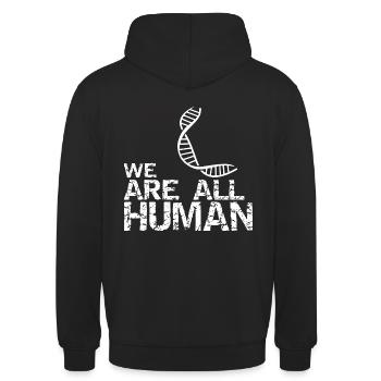 we are all human - dna - Unisex Hoodie - Schwarz - Hinten - Michal (187cm)