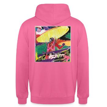 Gleitschirm Retro - Unisex Hoodie - Pink - Hinten - Michal (187cm)