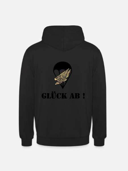 Glück ab Fallschirmjäger - Unisex Hoodie - Schwarz